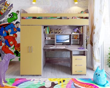 Детская кровать-шкаф Аракс, каркас Бетон, фасад Зира в Анадыре