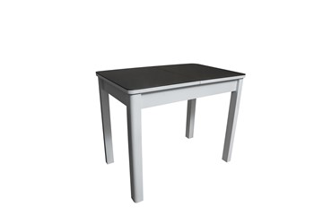 Стеклянный стол Айсберг-2СТ белое/черное/прямые массив в Анадыре