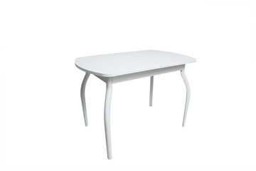 Стеклянный обеденный стол ПГ-02СТ белое/белое/крашенные фигурные в Анадыре