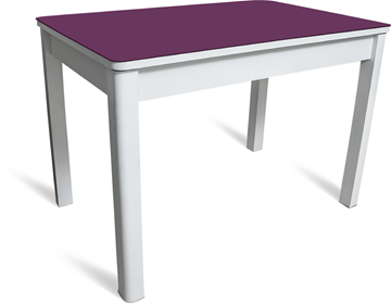 Стол из стекла Айсберг-4 СТ белое/фиолетовое/массив в Анадыре