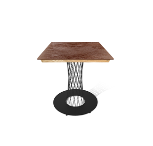 Керамический обеденный стол SHT-TU3-1/ТT8 60/60 (черный муар/прозрачный лак/коричневая сепия) в Анадыре