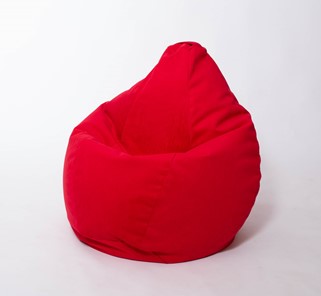 Кресло-мешок Груша большое, велюр однотон, красное в Анадыре
