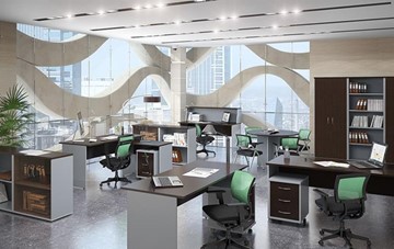 Офисный набор мебели IMAGO четыре рабочих места, стол для переговоров в Анадыре