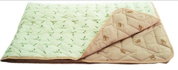 Одеяло «Зима-Лето», ткань: тик, материалы: бамбук/верблюжья шерсть в Анадыре