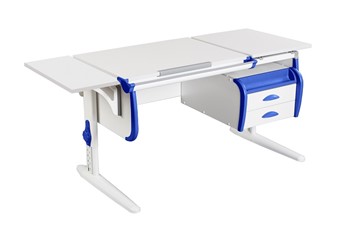 Детский стол-трансформер 1/75-40 (СУТ.25) + Polka_b 1/550 + Tumba 3 белый/белый/Синий в Анадыре