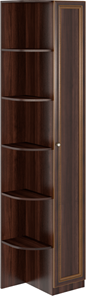 Угловой шкаф-стеллаж Беатрис М14 правый (Орех Гепланкт) в Анадыре