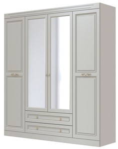 Шкаф четырехдверный в спальню Олимп ШР-4 (Фисташковый) 2 зеркала в Анадыре