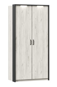 Шкаф 2х-дверный Техно с паспарту, Дуб крафт белый в Анадыре