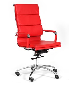 Кресло компьютерное CHAIRMAN 750 экокожа красная в Анадыре